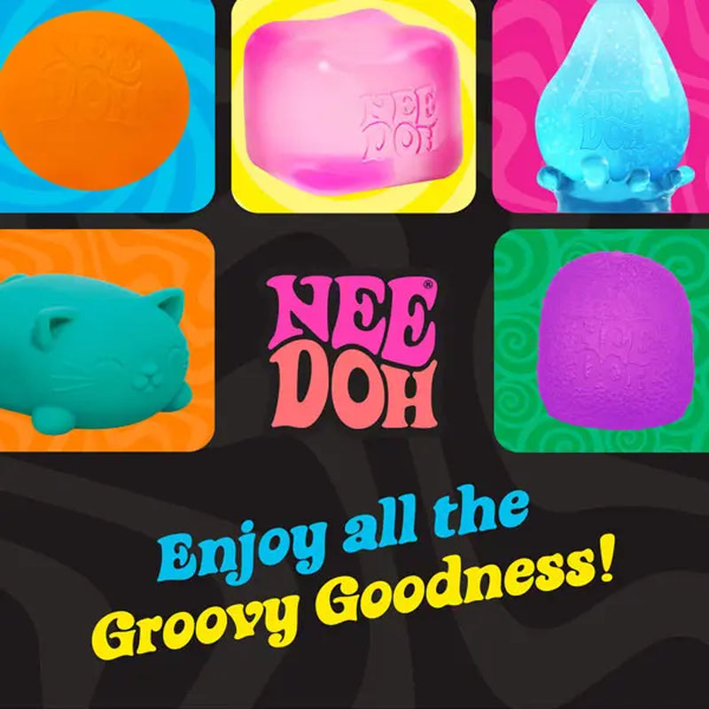 Needoh Tennie Needoh - Sensory Squishy Fidget Toy - 3 Mini Groovy Globs in Assorted Colors