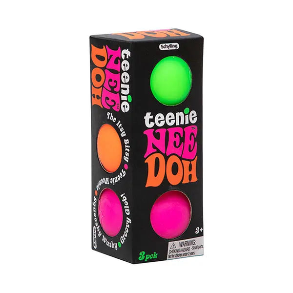 Needoh Tennie Needoh - Sensory Squishy Fidget Toy - 3 Mini Groovy Globs in Assorted Colors
