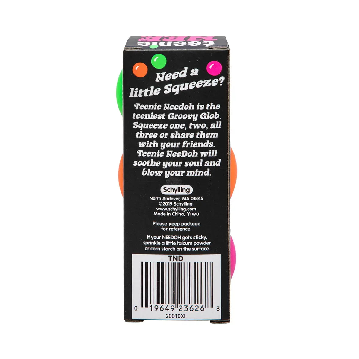 Needoh Tennie Needoh - Sensory Squishy Fidget Toy - 3 Mini Groovy Globs in Assorted Colors